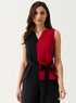 Two Tone Chiffon Sleeveless Top